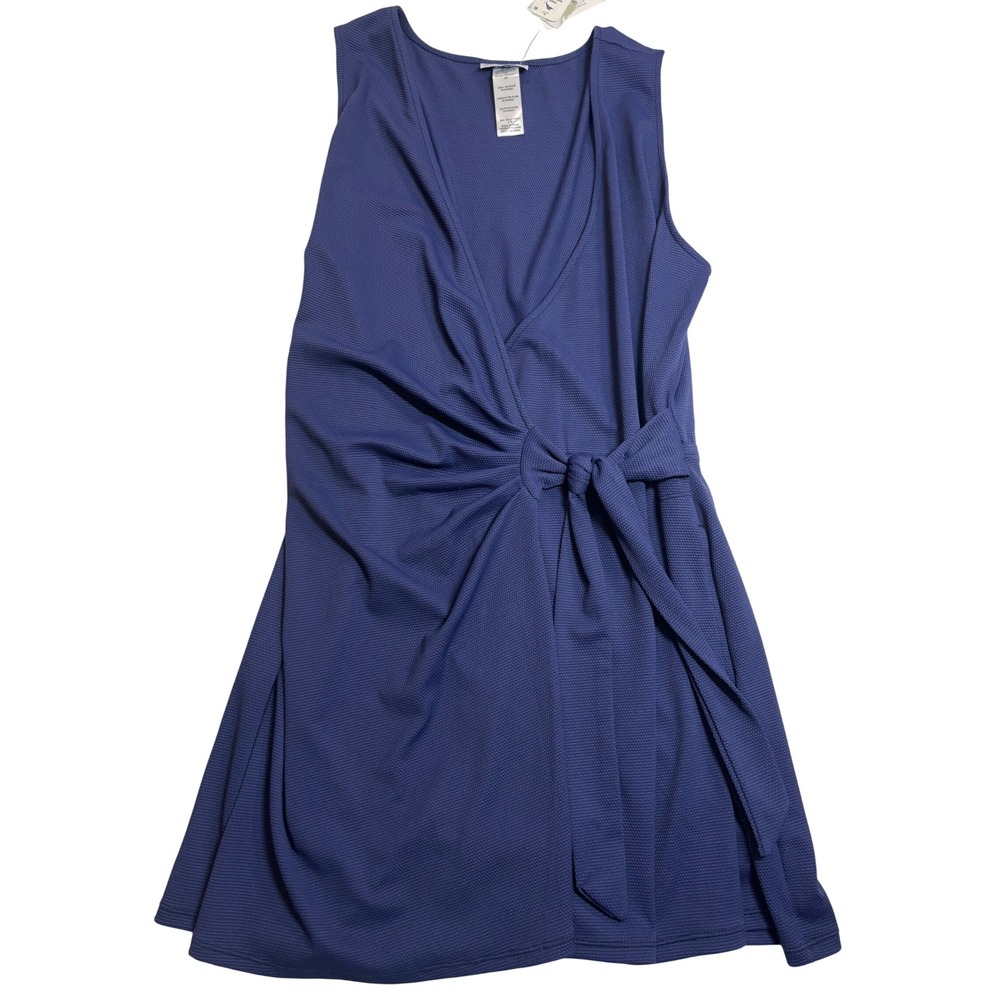 Tommy Bahama Island Cays Sleeveless Wrap Romper Women's Navy NWT Textured Sz Lg